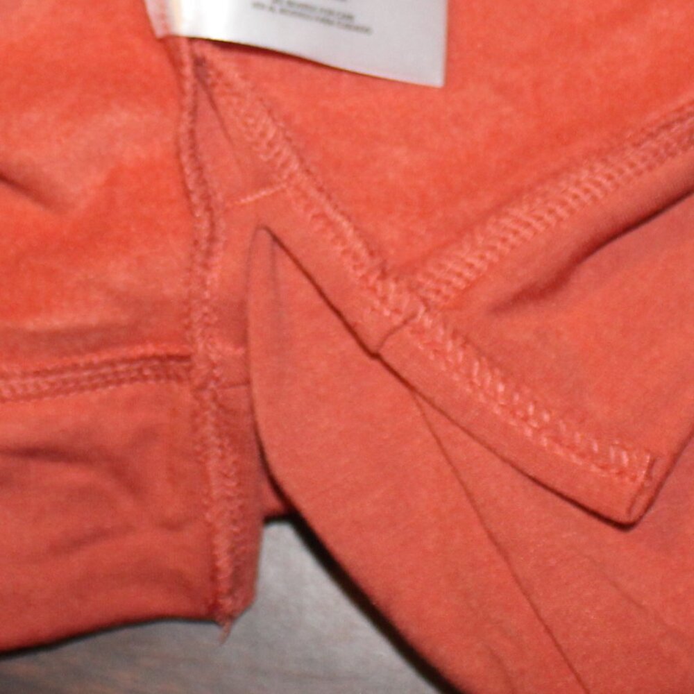 Orvis Orange V Neck Terry Long Sleeve Pullover - Picture 5 of 6